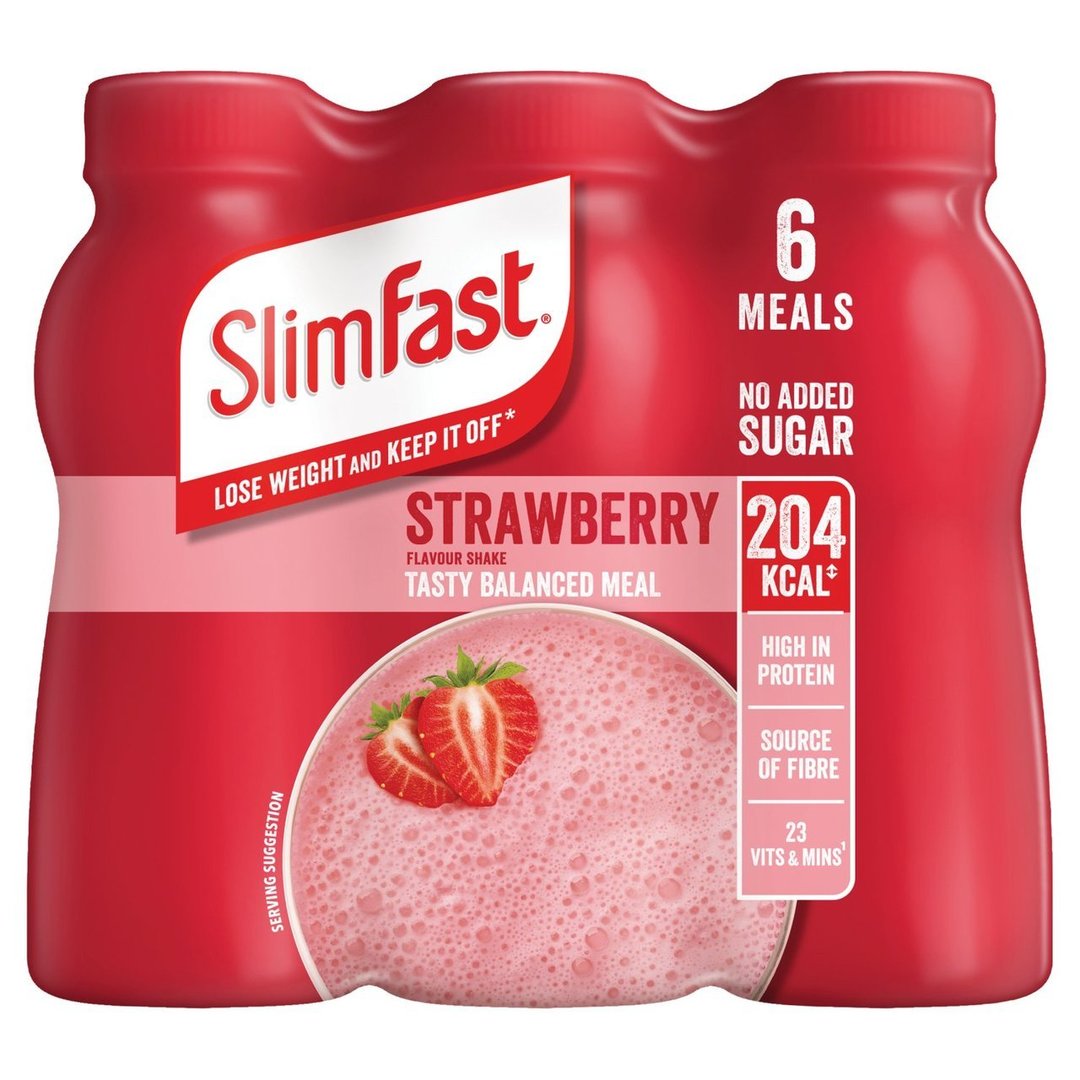 SlimFast Milkshake Strawberry JULY 2023 (6 x 325g) RRP 10.99 CLEARANCE XL 5.99